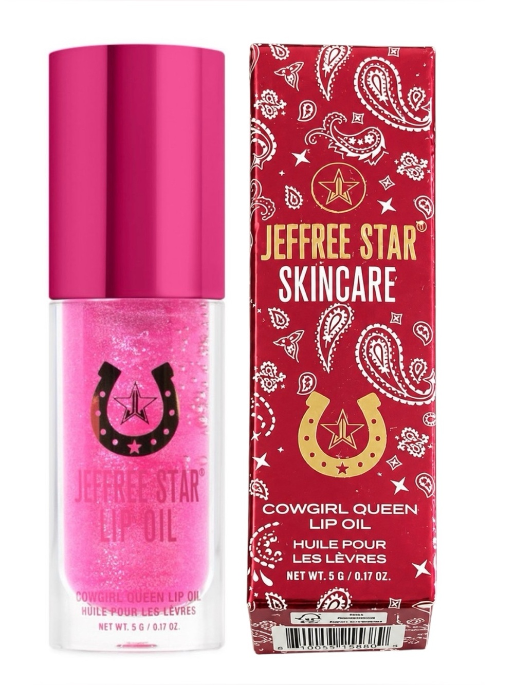 Jeffree Star Cowgirl Queen Pink Glittery Lip Oil Stimulates Collagen Production
